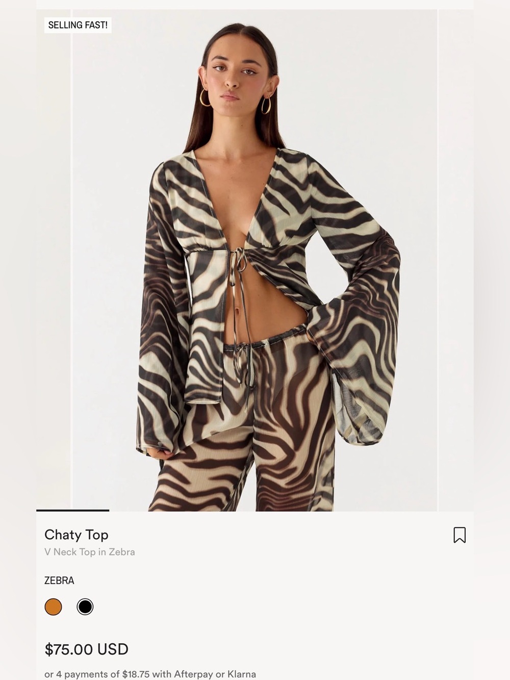 Peppermayo animal print chatty top